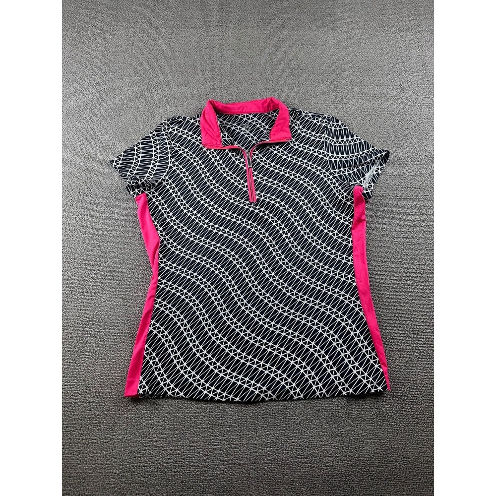 Tail Golf Polo Women S Multi Color 1/4 Zip Geometric Short Sleeve Tennis Sporty